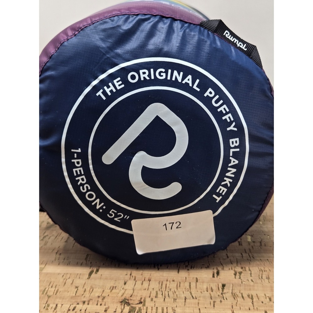 Rumpl Original Puffy Blanket Rainbow Fade Camping Outdoor Sz 52x75" 1 Person - Picture 5 of 9